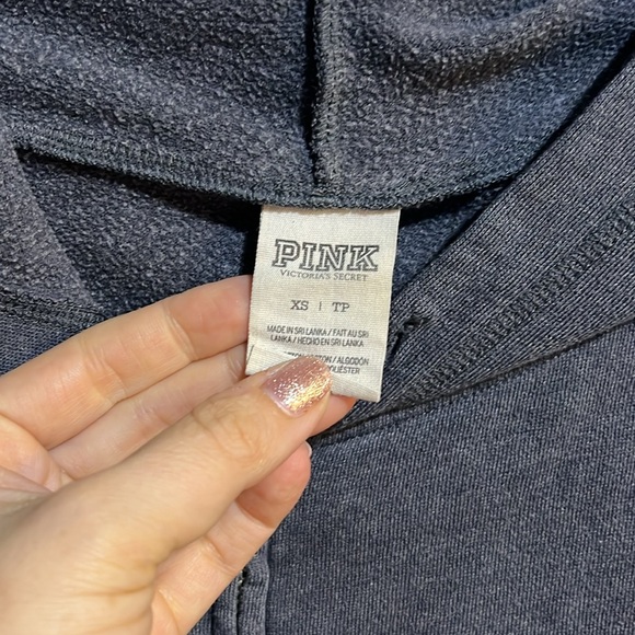 PINK Victorias Secret gray zip up hoodie size XS - Picture 3 of 7